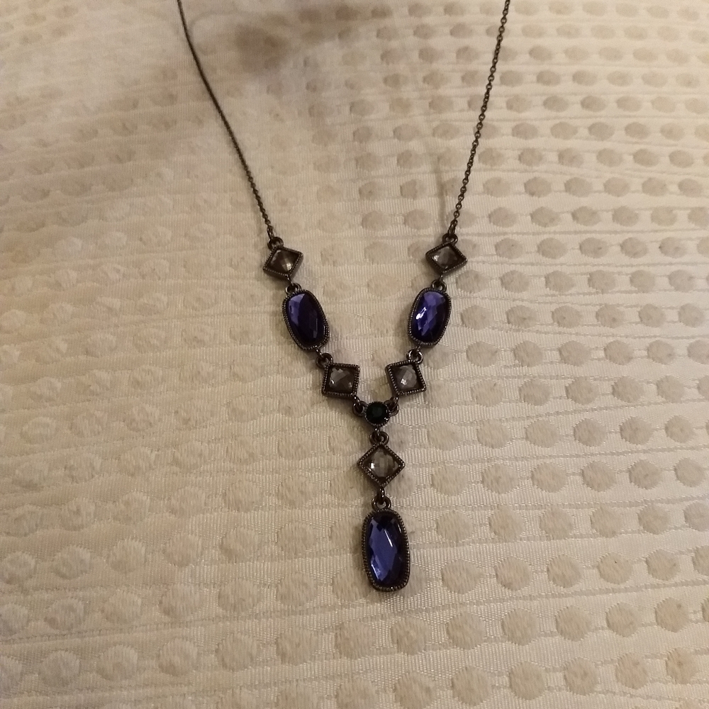Beautiful Blue "Y" Shape Necklace